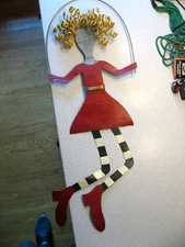 Art Metal Wall Sculpture Jump Rope Girl 36"T x 14W" Whimsical by John & Robbyn