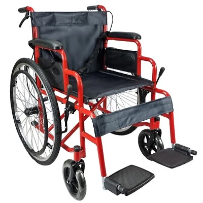 FREE TO BE MOBILITY EQUIPMENT 20" Lightweight Folding Wheelchair Self Propelled Transit Attendant Brake