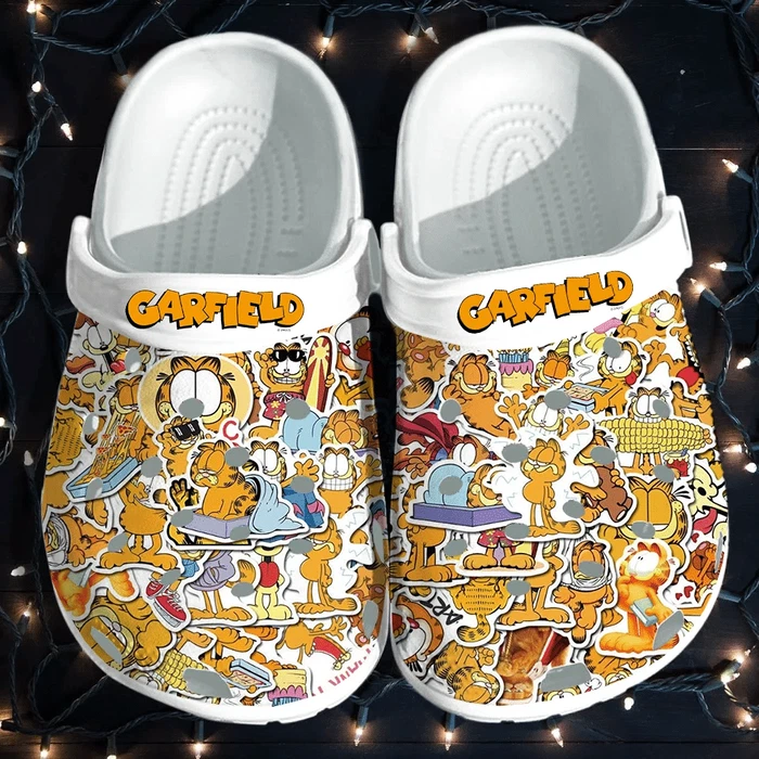 Classic And 3d Printed Garfield White Clogs