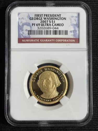 2007-S George Washington Presidential $1 Proof Coin- NGC Graded PF69 Ultra Cameo