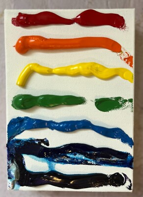 #ad Rainbow Oil Painting Gallery Pride Abstract $180.00