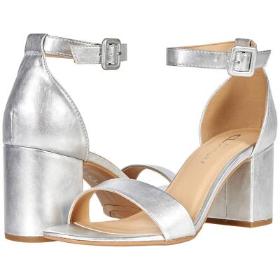 CL by Laundry Women Ankle Strap Pump Heels Jody Size US Moon Metallic  Silver