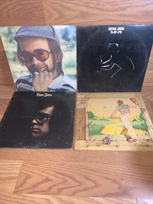 Lot of 4 Elton John Albums Yellow Brick Road 11-17-70 Self-Titled Rock of the We