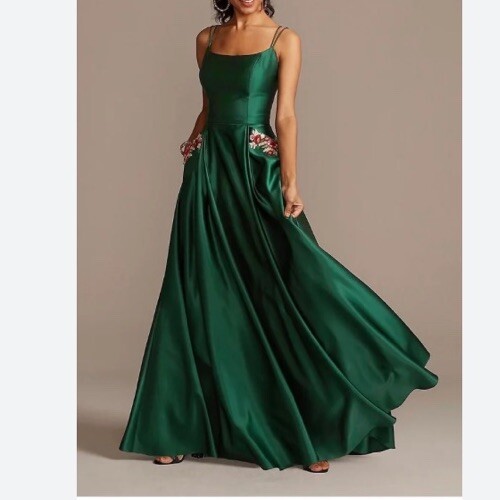 BLONDIE Nites Jrs Size 19 Emerald Green Formal Gown Tulle Lined Pockets  Prom | eBay