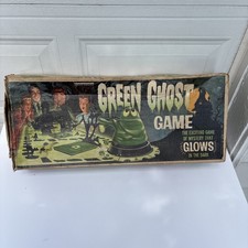 VINTAGE GREEN GHOST BOARD GAME 1965 TRANSOGRAM INCOMPLETE GLOW IN