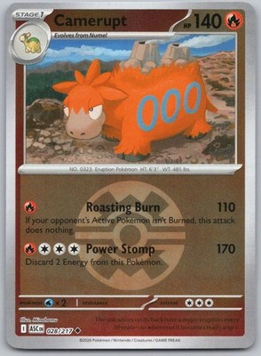 Camerupt (Quick Ball) 028/217 NM/M Reverse Holo Ascended Heroes ASC