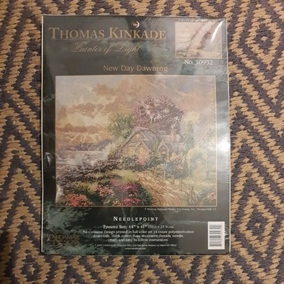 Thomas Kinkade New Day Dawning Nadelspitzen-Kit 14 x 11 - Candamar NEU Neu in Verpackung #30932