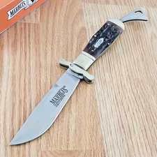 Marbles Safety Folder Folding knife Stainless Steel Bowie Blade Stag Bone Handle