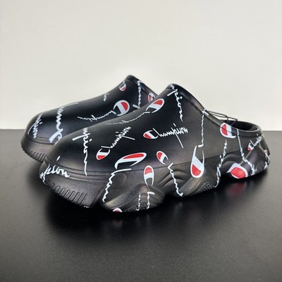 Champion Super Meloso Warped Slides Black Men's Size 11