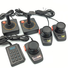 OEM Atari 2600 Controllers Lot, CX40 Joysticks, Paddles, and Keyboard Controller