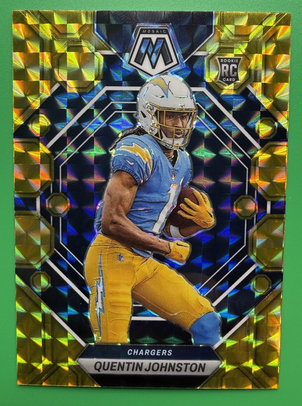 2023 Panini Mosaic Rookies Reactive Yellow Prizm Quentin Johnston #356 Rookie RC