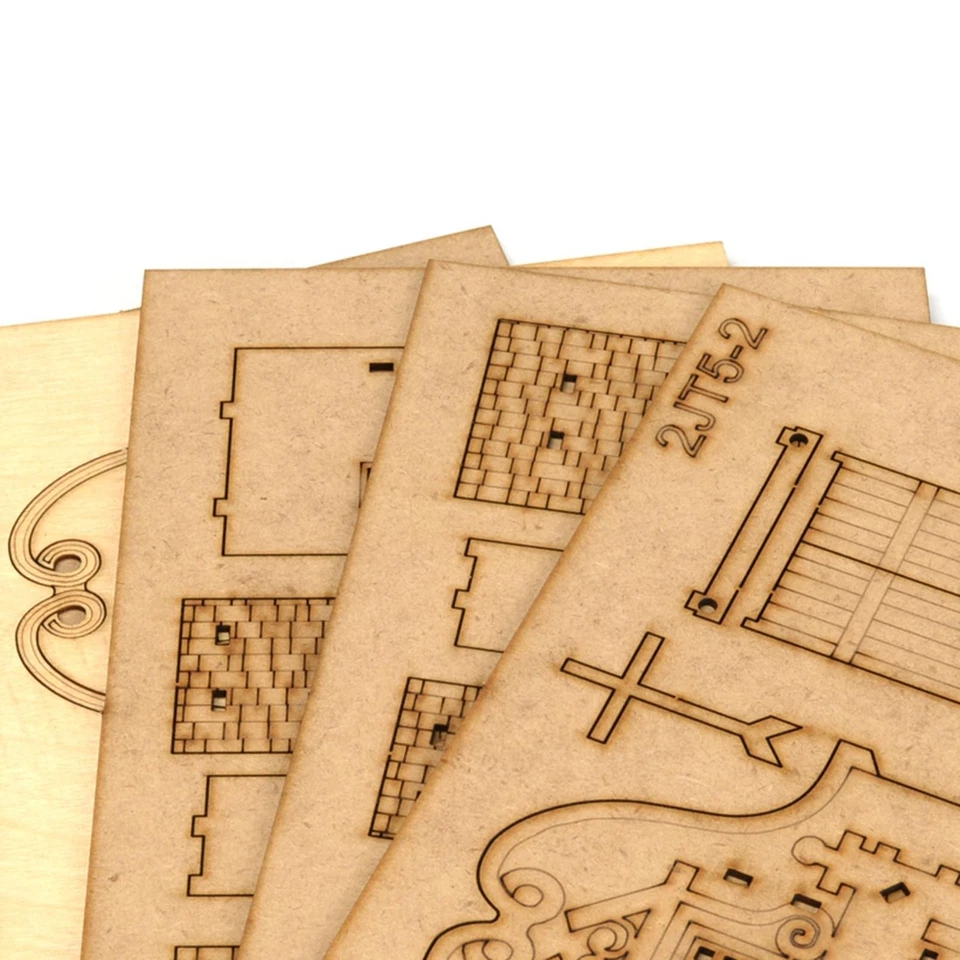 1/72 Church Building Model Kit Diorama DIY Wood 3D Wooden Puzzles for Adults - Image 2 of 4