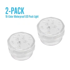 EverBrite 50 Lumens LED Puck Light, Color Changing, 2pk