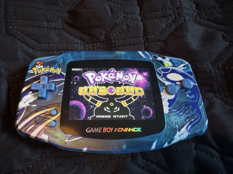 Nintendo Game Boy Advance Kyogre Pokemon Backlit M2 IPS Screen USB-C Boxed GBA
