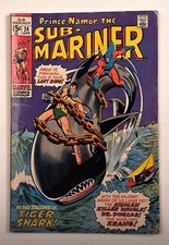 Prince Namor the SUB-MARINER No. 24 Marvel (1970) Tiger Shark Appearance