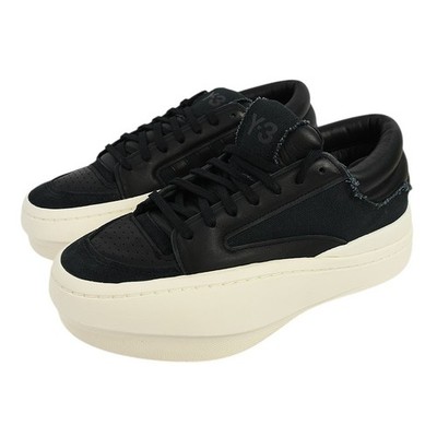 Y-3 ADIDAS YOHJI YAMAMOTO Mens Black Off White CENTENNIAL LOW Sneakers 8 NEW