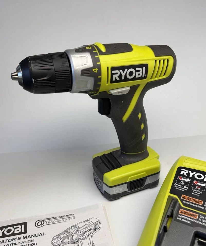 Taladro inalámbrico compacto Ryobi 12V 3/8" con batería y cargador, excelente estado Foto 4 de 4