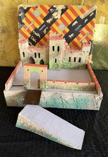 Elastolin Style No. 4G West German Toy Castle Fort Base Play Set & Scarce Box!!