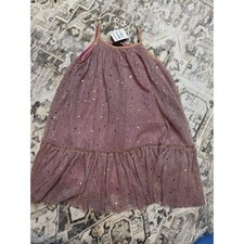 Zunie Girls Pink Gold Star Confetti Tulle Party Dress Size 7