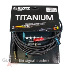 Klotz TITANIUM Supreme Guitar/Instrument Cable, 20ft/6m, Angled Silent Plug