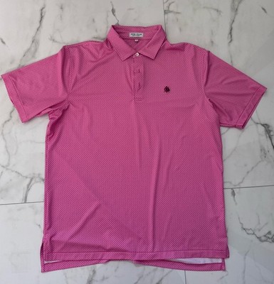 Peter Millar L Summer Comfort Performance Pink Patterned Golf Polo