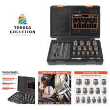Compact & Durable Screw Extractor Kit - 39 Pieces for Rusted & Damaged Fasteners