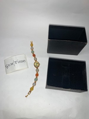 gem time watch Gold Tone With Stones Woman s