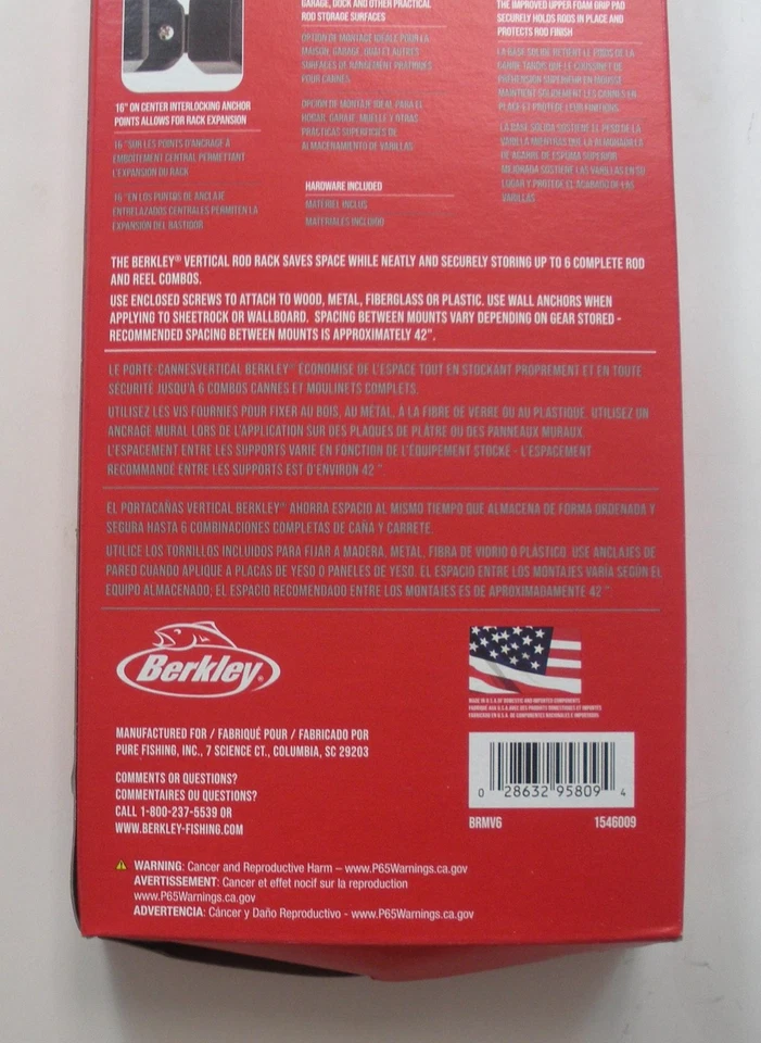 Berkley 1546009 BRMV6 Vertical Mount Rod Holder For 6 Rods - Image 4 of 4