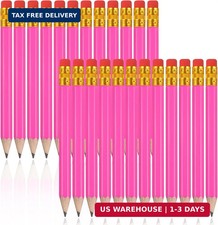 Zonon 24 Pcs Rose Red Golf Pencils with Erasers Mini Small Pencils Baby Shower F
