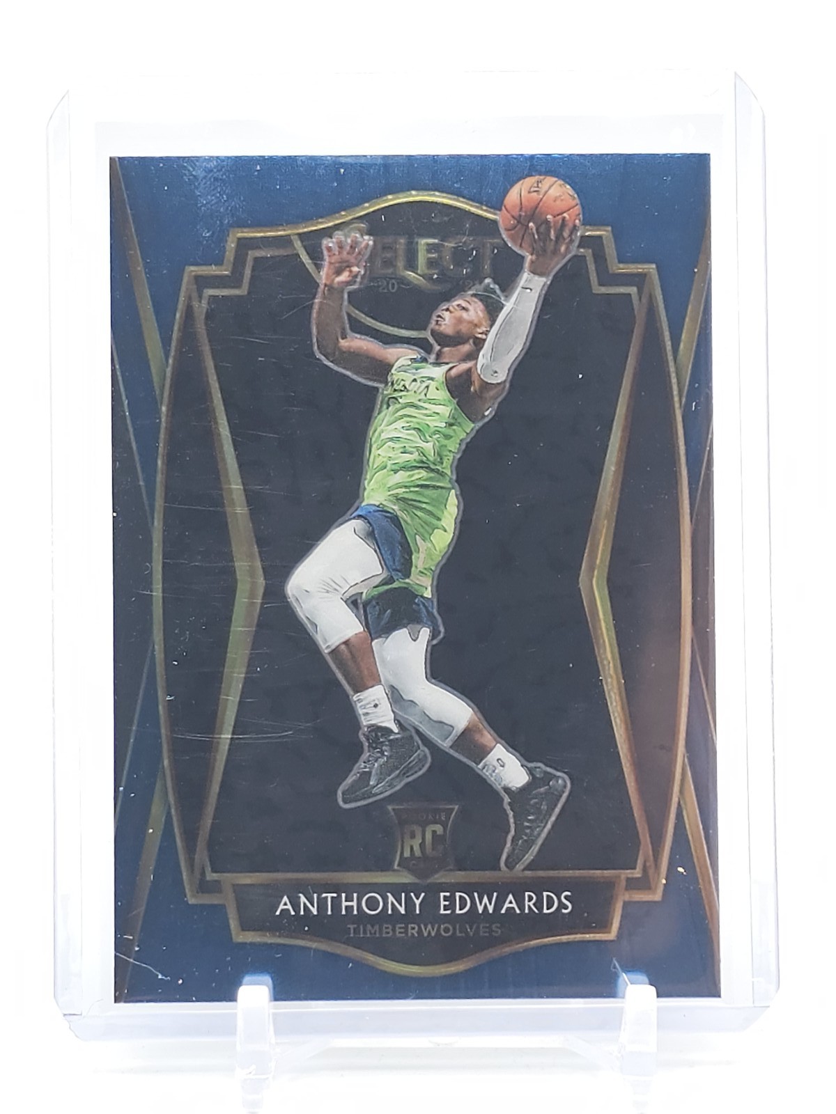 ANTHONY EDWARDS 2020-21 SELECT PREMIER LEVEL BLUE ROOKIE RC TIMBERWOLVES Q6988