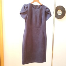 Calvin Klein Womens 10 Navy Blue Tulip Sleeve Sheath Dress Career Minimal