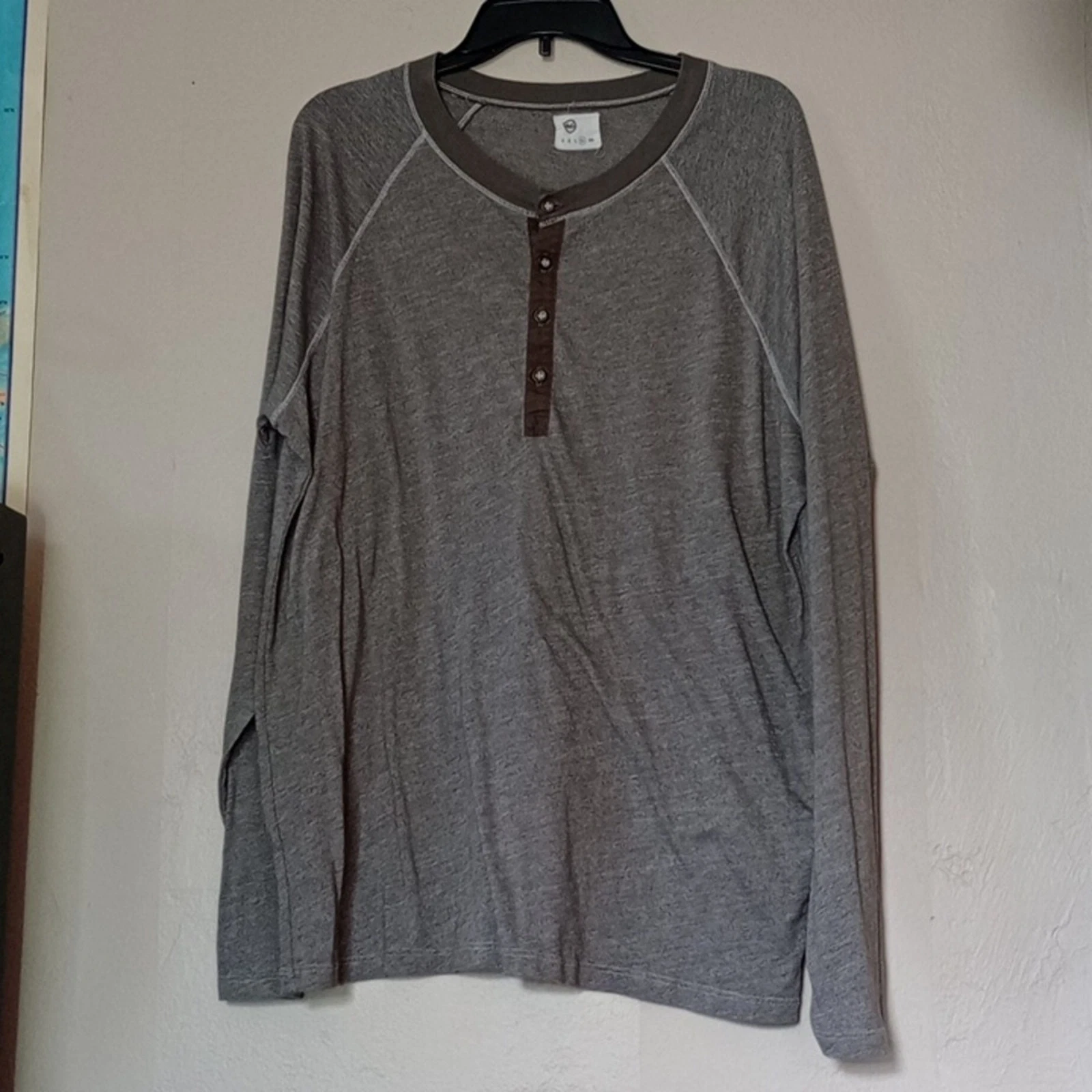 AG Adriono Gold Schmidt heathered long Sleeve Henley Base layer Top size XL