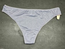 Vintage Victoria s Secret Ultra-Smooth Satin Thong Periwinkle Blue L New