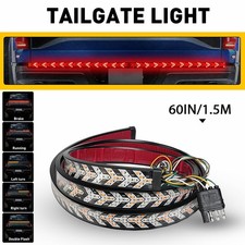 60" Truck Tailgate Strip LED Sequential Turn Signal Brake Tail Reverse Light Bar