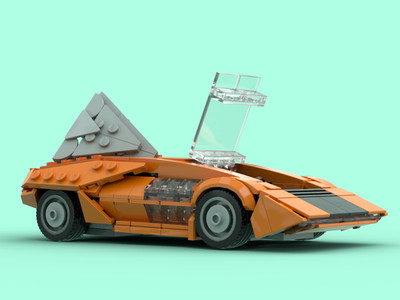 1970 Lancia Stratos Zero Concept Building block toy set MOC-250847 355 pcs