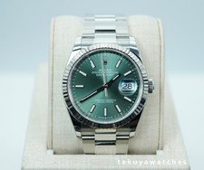 Rolex 126234 DATEJUST 36 FLUTED BEZEL MINT GREEN DIAL OYSTER BAND 2026 FULL SET