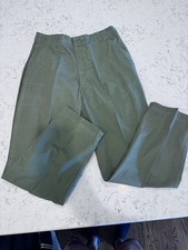 Vintage US Army OG-107 Rip Stop Poplin Trousers Pants 1968 Size 29x29 BH