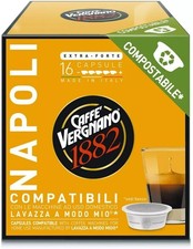 Vergnano 128 Capsule  Compostabili compatibili A Modo Mio caffè Napoli