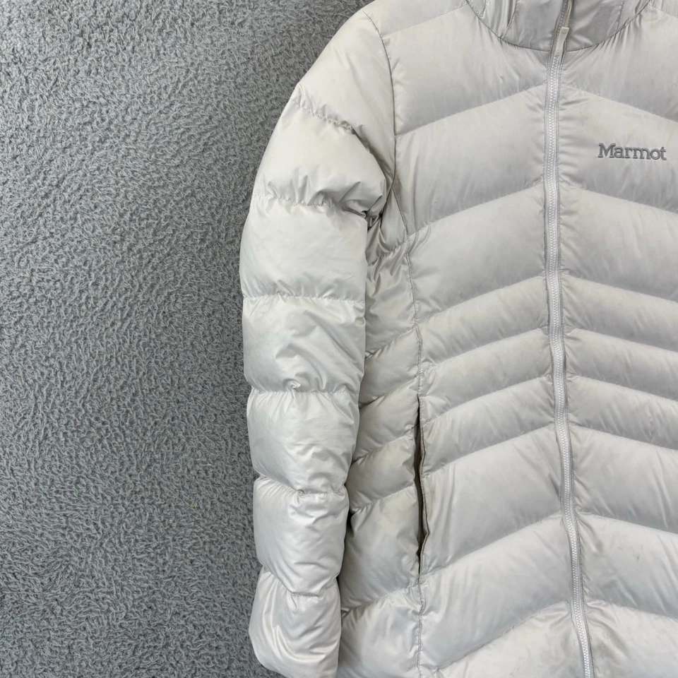Chaqueta Marmot Mujer Pequeña Gris 700 Relleno Parka Abrigo Puffer Varma Exterior Foto 4 de 4
