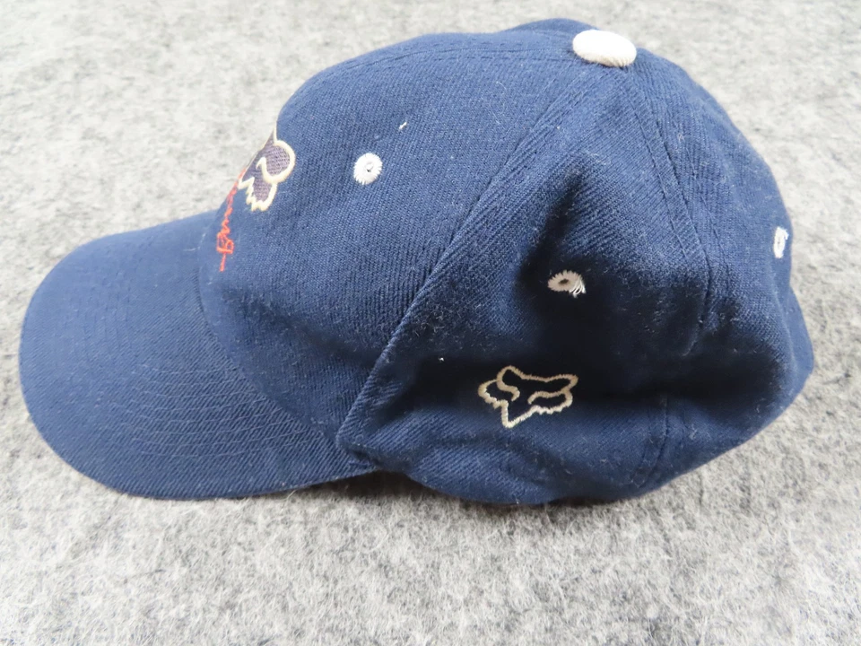 Gorra de carreras de zorro de colección con correa para hombre azul bordada motociclista Y2K Foto 3 de 4