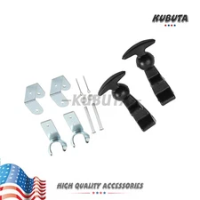Set of 2 Hood Hold Down Latch Kit With Steel Mount & Rubber Easy Grip Handle NEW