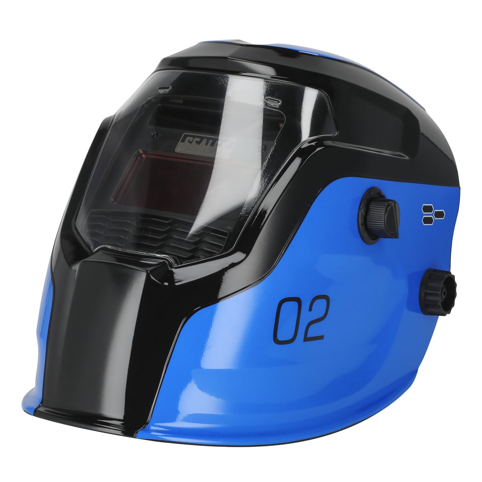 Sealey Auto Darkening Blue Welding Helmet With Shade Control 9-13 - PWH2