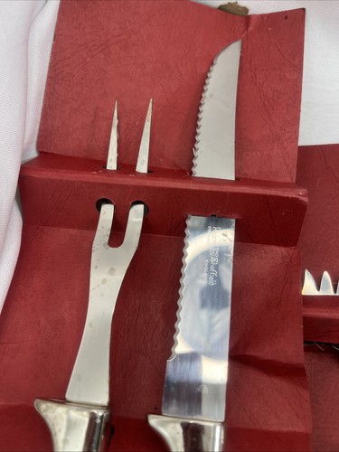 Vintage Edelstahl Steakmesser Besteck Set Sheffield Schatztruhe Set 14 - Bild 6 von 16