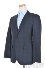 HUGO BOSS Recent Blue Check 100 Wool Mens Blazer Sport Coat Jacket - 38 R