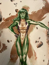 She-Hulk Original Art painting PHILIP TAN 17x11 in. Cover Quality Marvel Hulk