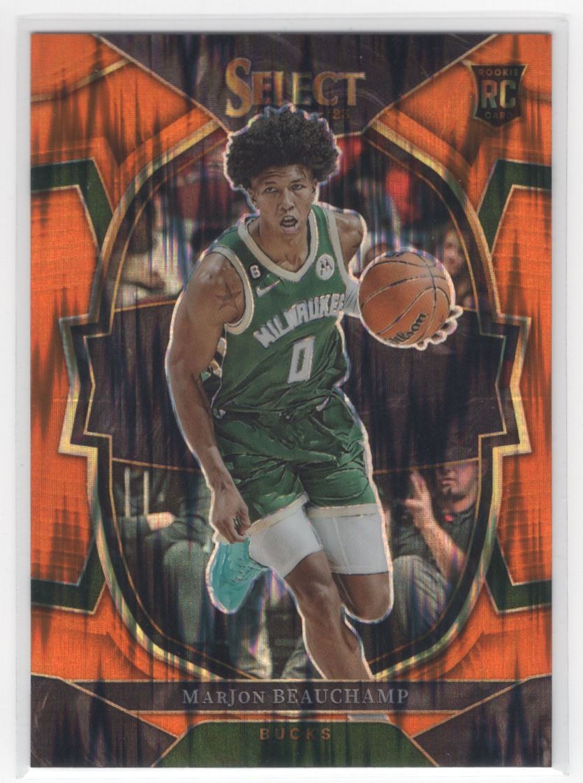 #75 Marjon Beauchamp 2022-23 Panini Select Orange Flash Prizms RC Milwaukee