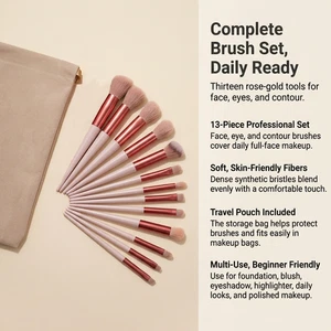 13 Piece Makeup Brush Set with Foundation Brush
