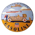 Vintage Union Gasoline Sign - Speed & Power Aviation Gas Pump Porcelain Sign