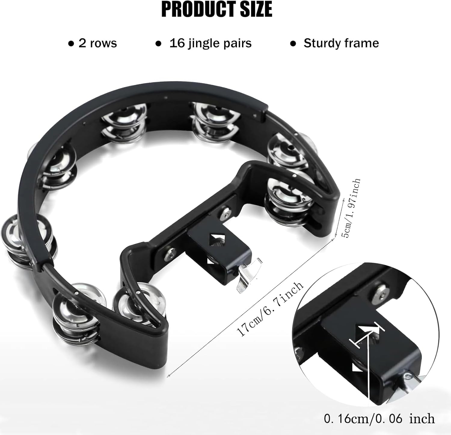 Tambourine and Cowbell Kit for Drum Set