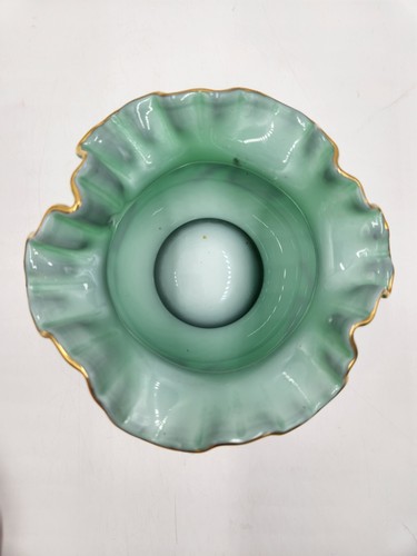 Vintage Fenton Charleton Glass Emerald Green Vase Hand Decorated Ivy w/Sticker - Picture 13 of 18
